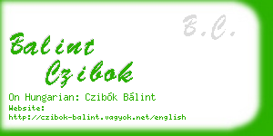 balint czibok business card